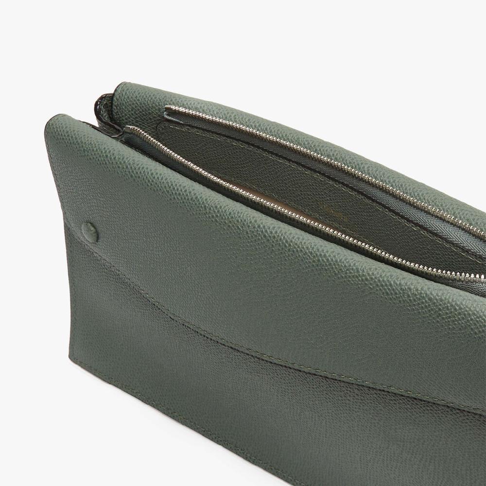 Valextra Borsa a tracolla da Uomo in Pelle Verde | Valextra Pocket Saldi Di Fabbrica
