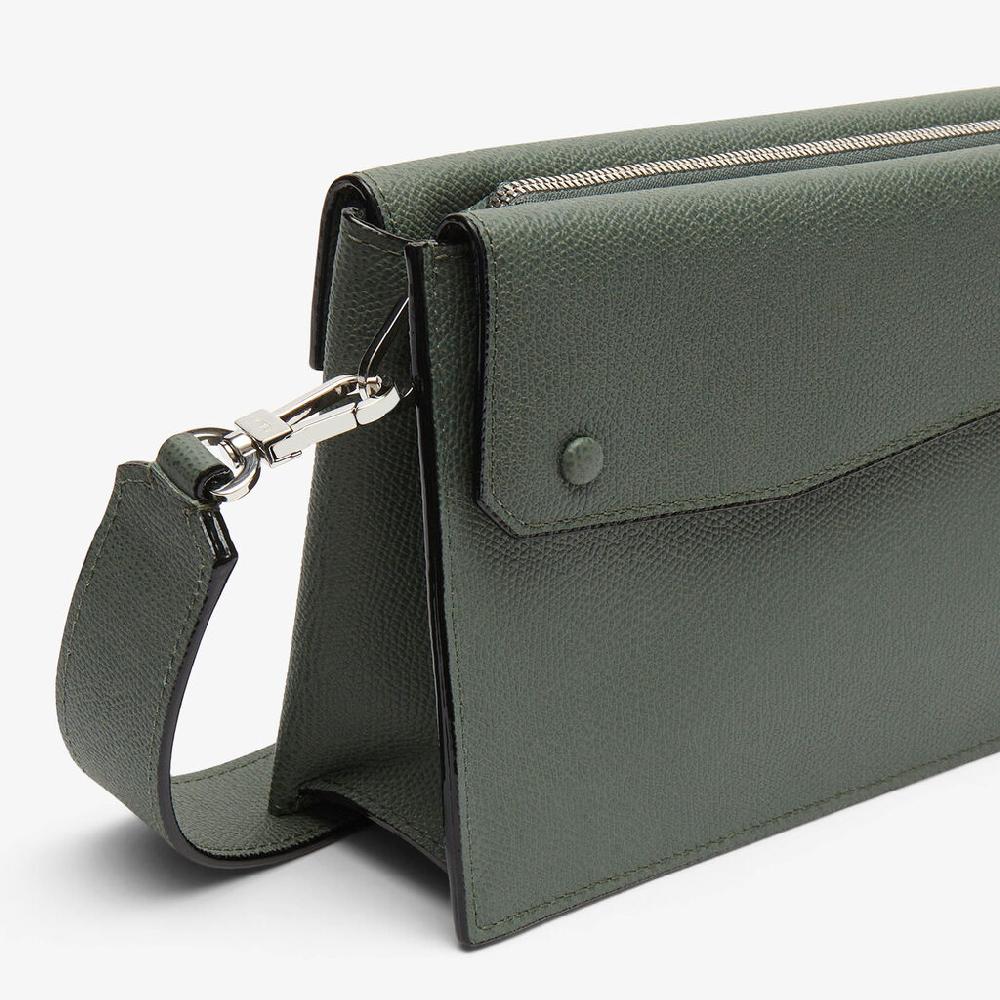 Valextra Borsa a tracolla da Uomo in Pelle Verde | Valextra Pocket Saldi Di Fabbrica