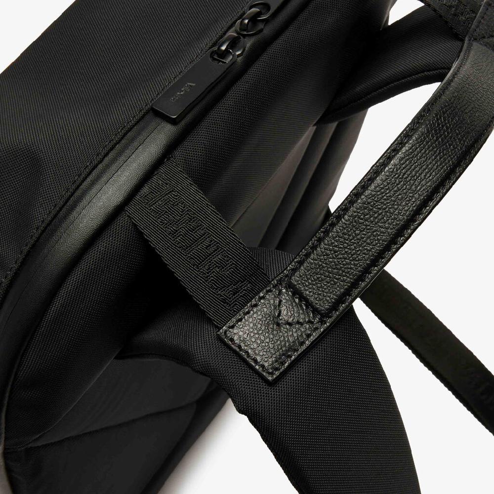 Valextra Zaino di Lusso in Nylon rigenerato e Pelle Nera | Valextra Vendite Flash