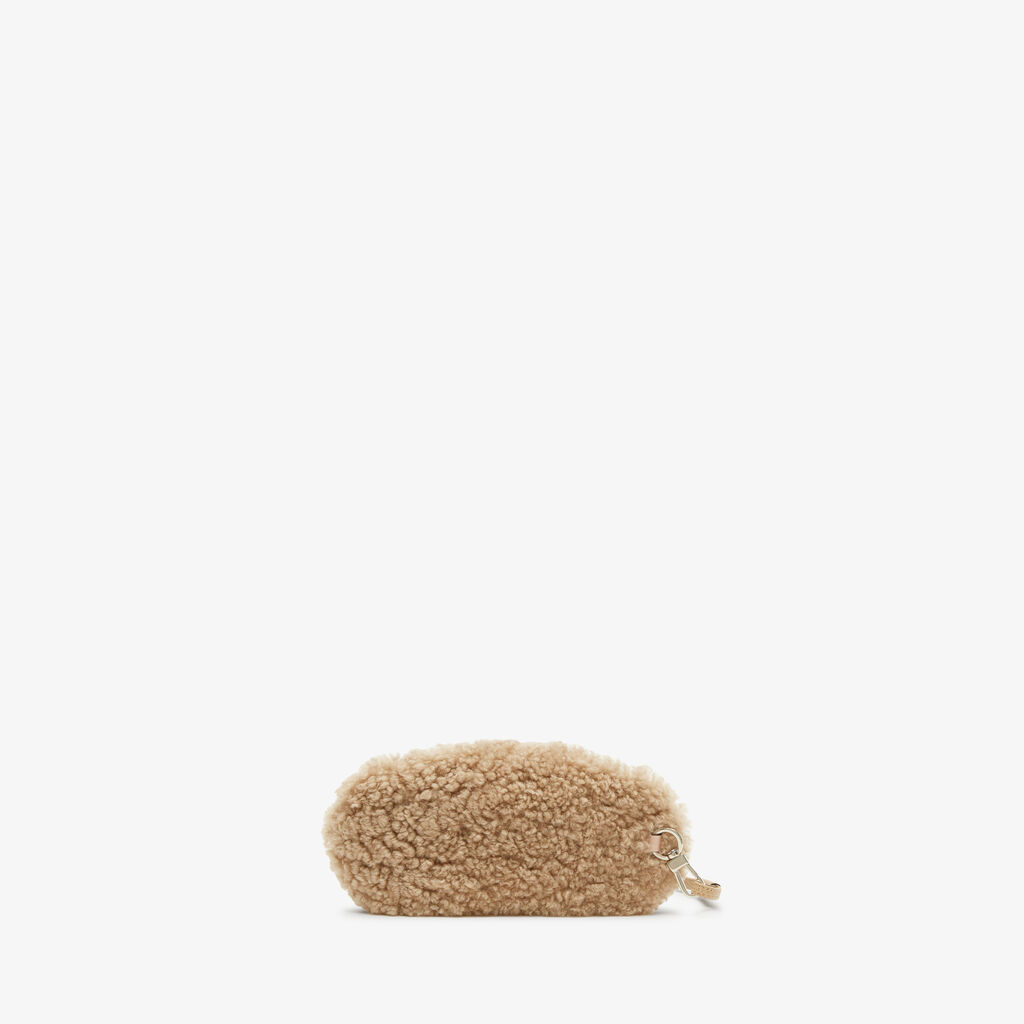 Valextra Custodia per occhiali Orso di Lusso in Shearling Beige In Linea