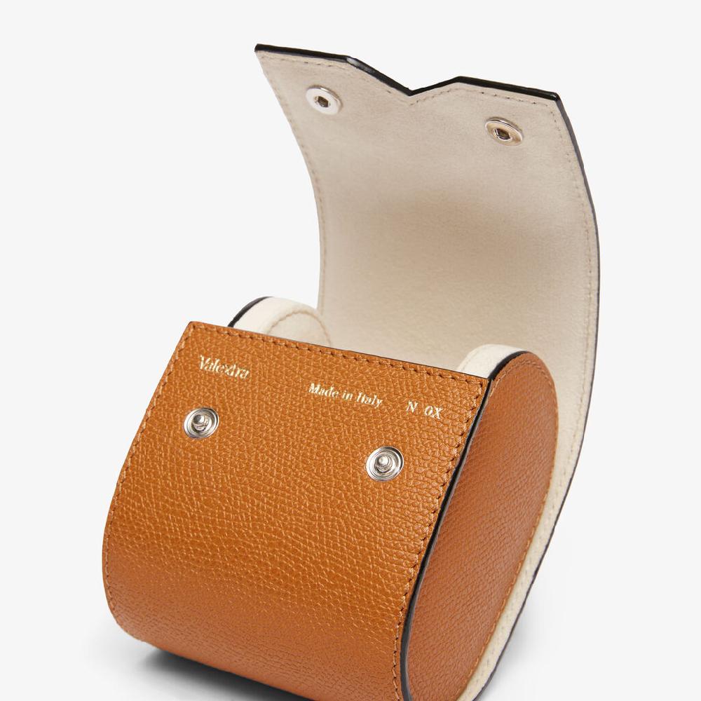 Valextra Porta orologio singolo di Lusso in Pelle Marrone | Valextra V-Line Qualità