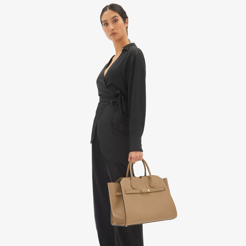 Valextra Borsa a mano da Donna Media Beige di Lusso | Valextra Spedizione Gratuita