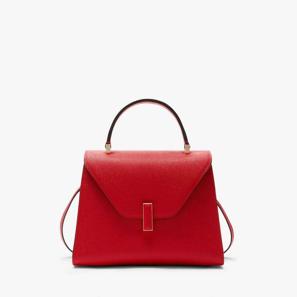 Valextra Valextra Iside: Borsa a mano Media in Pelle Rossa Soddisfazione Garantita