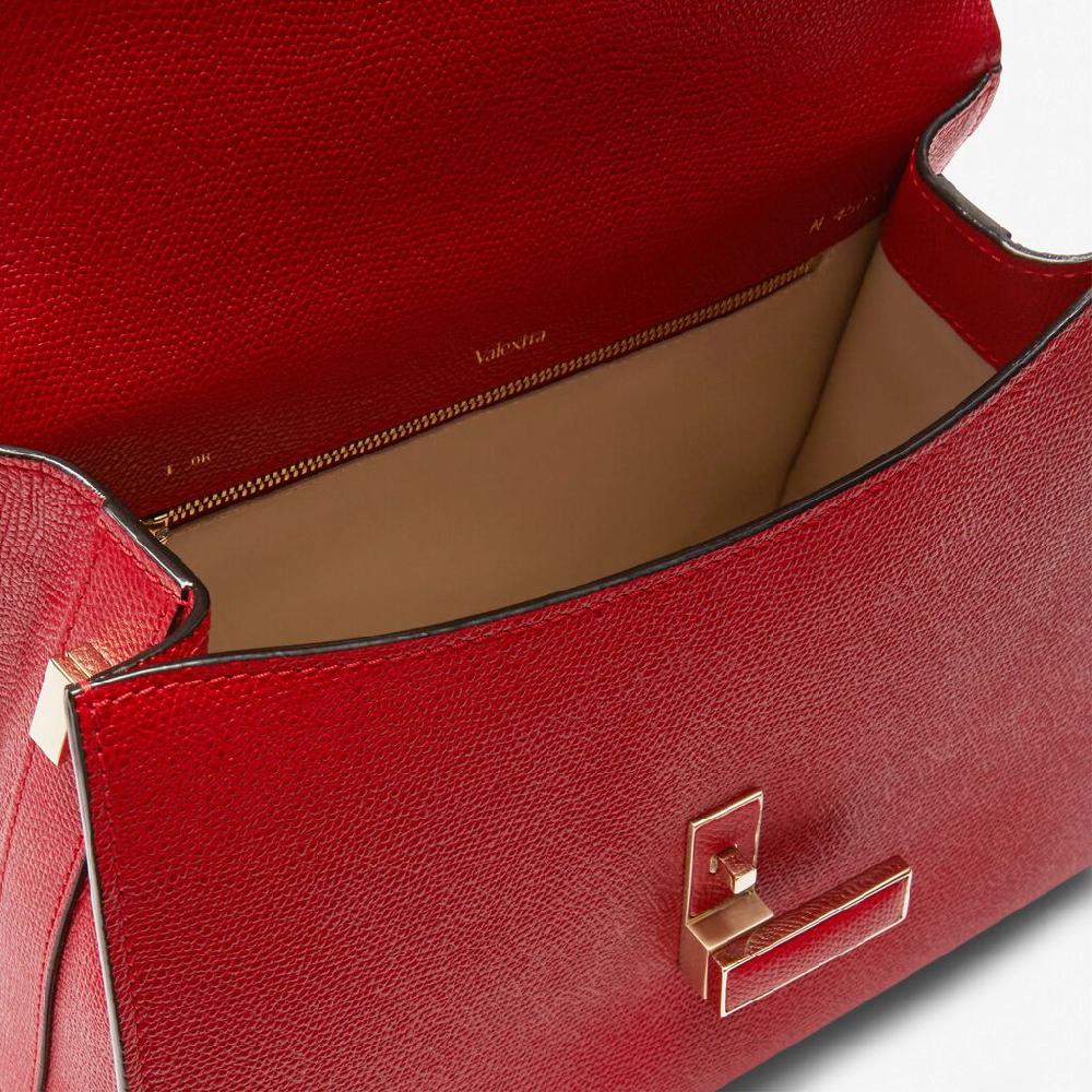Valextra Valextra Iside: Borsa a mano Media in Pelle Rossa Soddisfazione Garantita