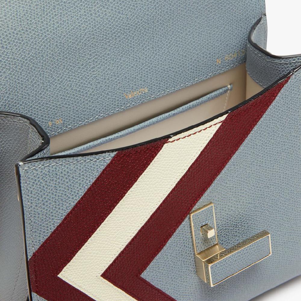 Valextra Borsa Donna Pelle intarsia Blu e Boreaux | Valextra Iside Promozione Limitata