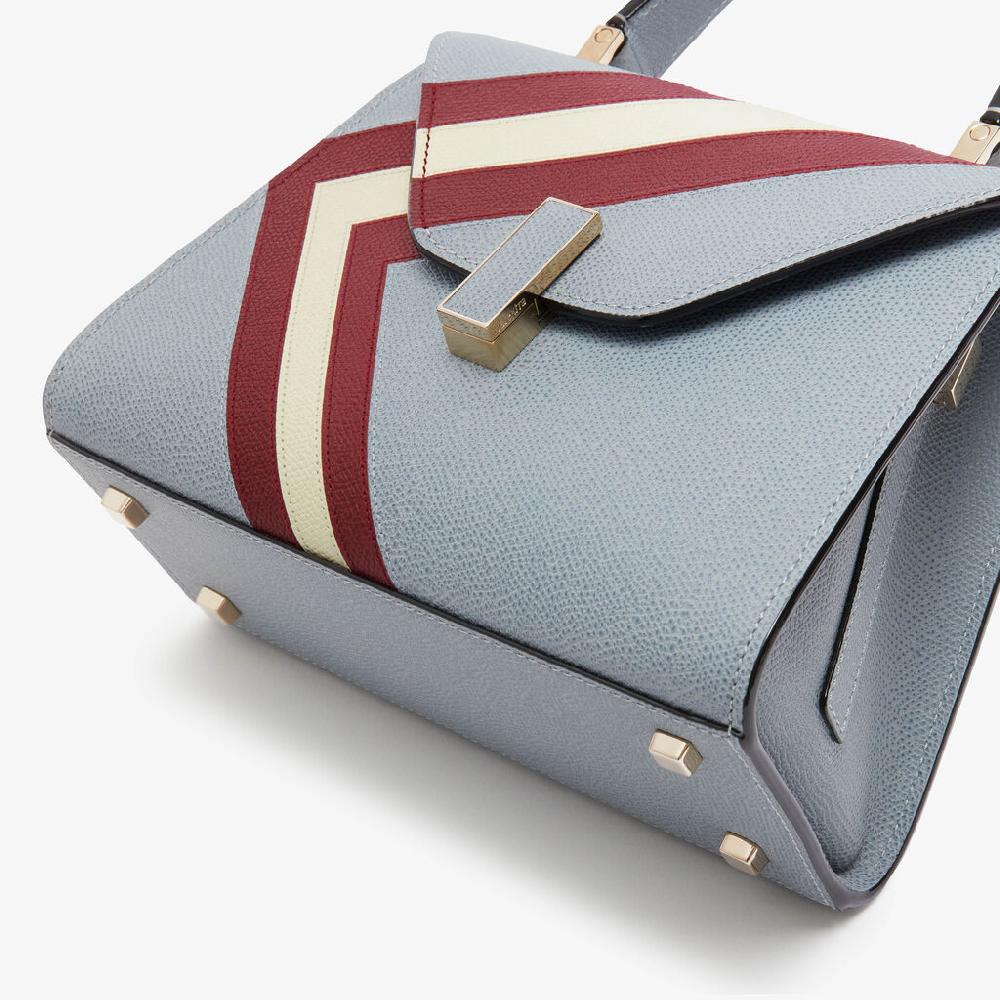 Valextra Borsa Donna Pelle intarsia Blu e Boreaux | Valextra Iside Promozione Limitata