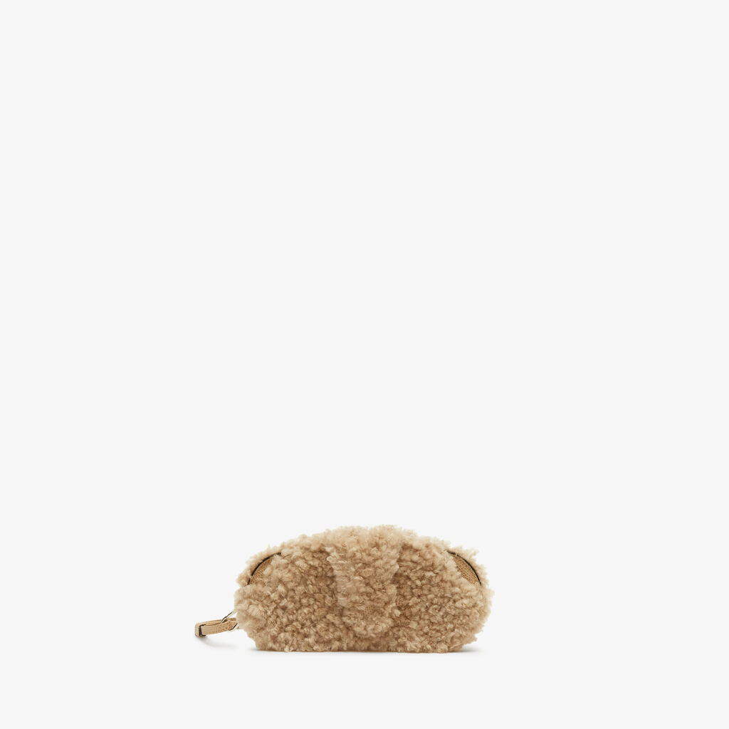 Valextra Custodia porta occhiali di Lusso in Shearling Beige