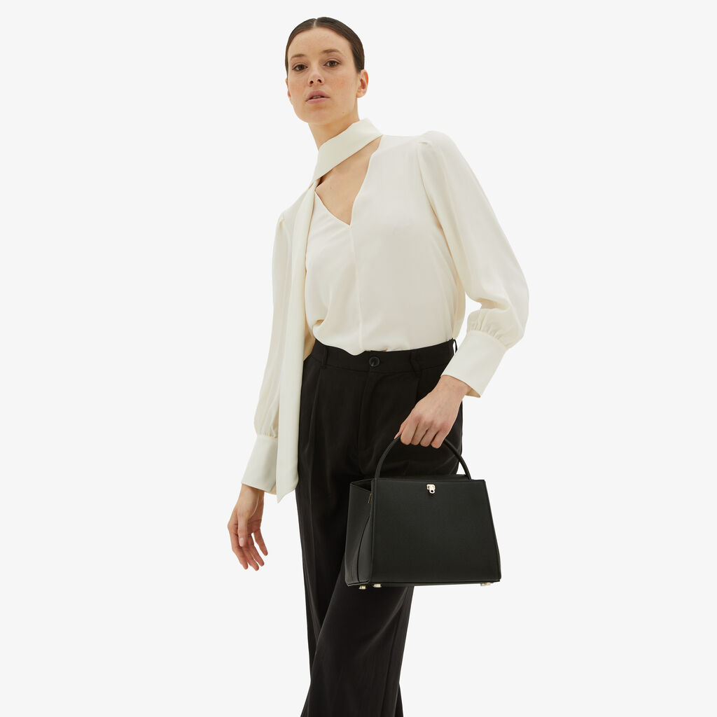 Valextra Borsa a mano da Donna in Pelle Nera | Valextra Brera Novità