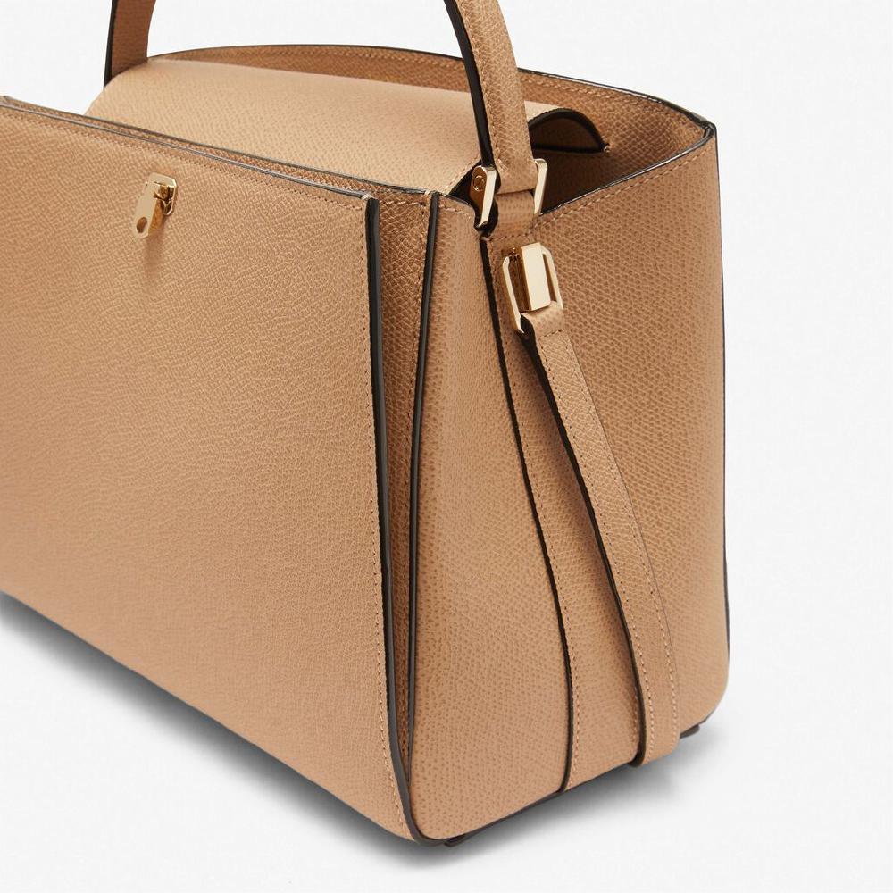 Valextra Borsetta a mano in Pelle Beige con tracolla | Valextra Brera Presa