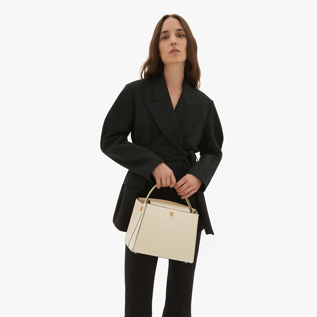 Valextra Borsetta a mano elegante in Pelle Bianca | Valextra Brera Sconto