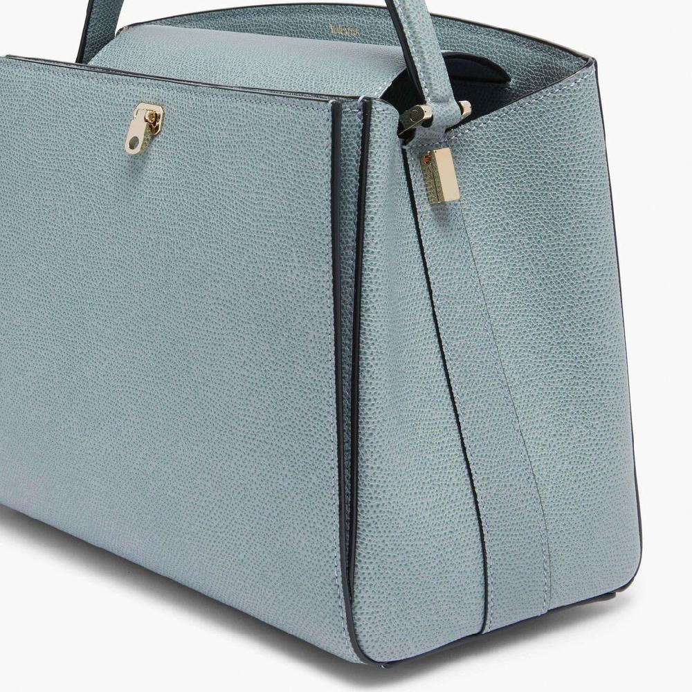 Valextra Valextra Brera: Borsa a mano Media in Pelle Blu Offerta