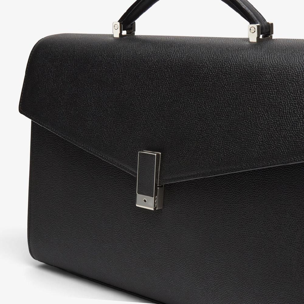 Valextra Valigetta da Uomo in Pelle Nera di Lusso | Valextra Iside Outlet