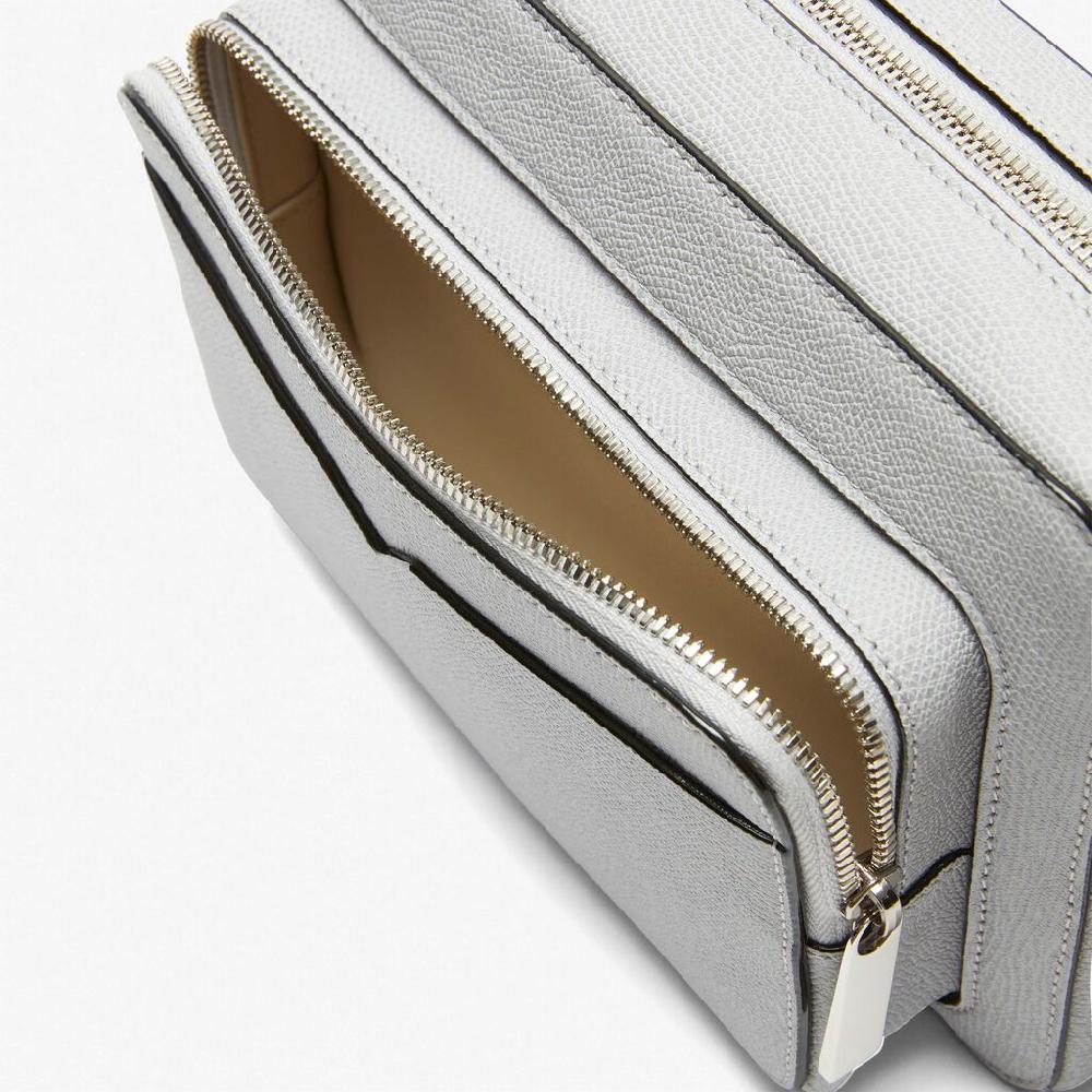 Valextra Borsa reporter da Uomo in Pelle Grigia Sasso | Valextra V-Line Saldi Di Fabbrica