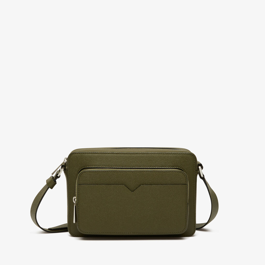 Valextra Borsa a tracolla da Uomo Verde Militare | Valextra V-Line