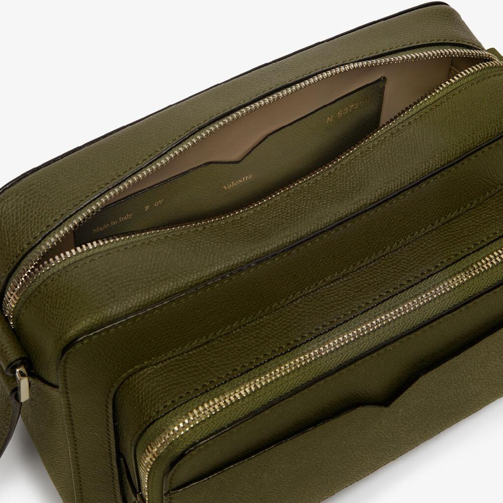 Valextra Borsa a tracolla da Uomo Verde Militare | Valextra V-Line Vendite Flash