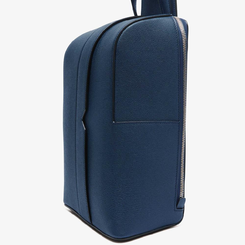 Valextra Zaino monospalla Uomo di Lusso in Pelle Blu | Valextra V-Line Negozio