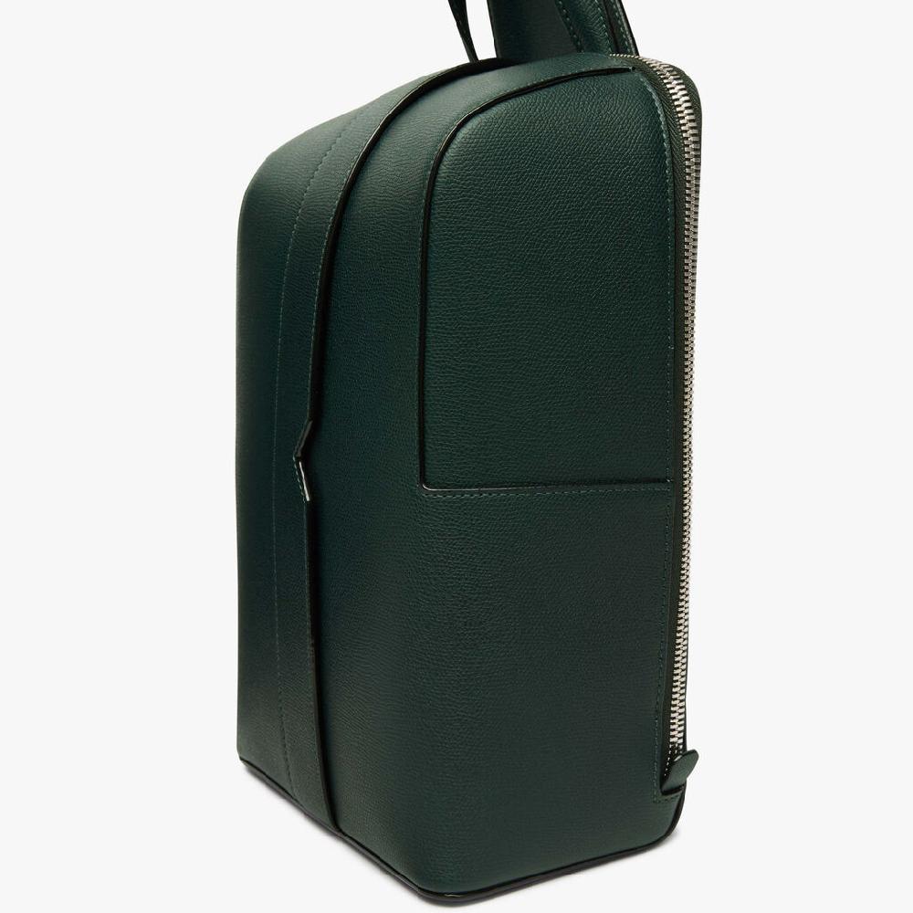 Valextra Zaino monospalla da Uomo in Pelle Verde | Valextra V-Line Moda