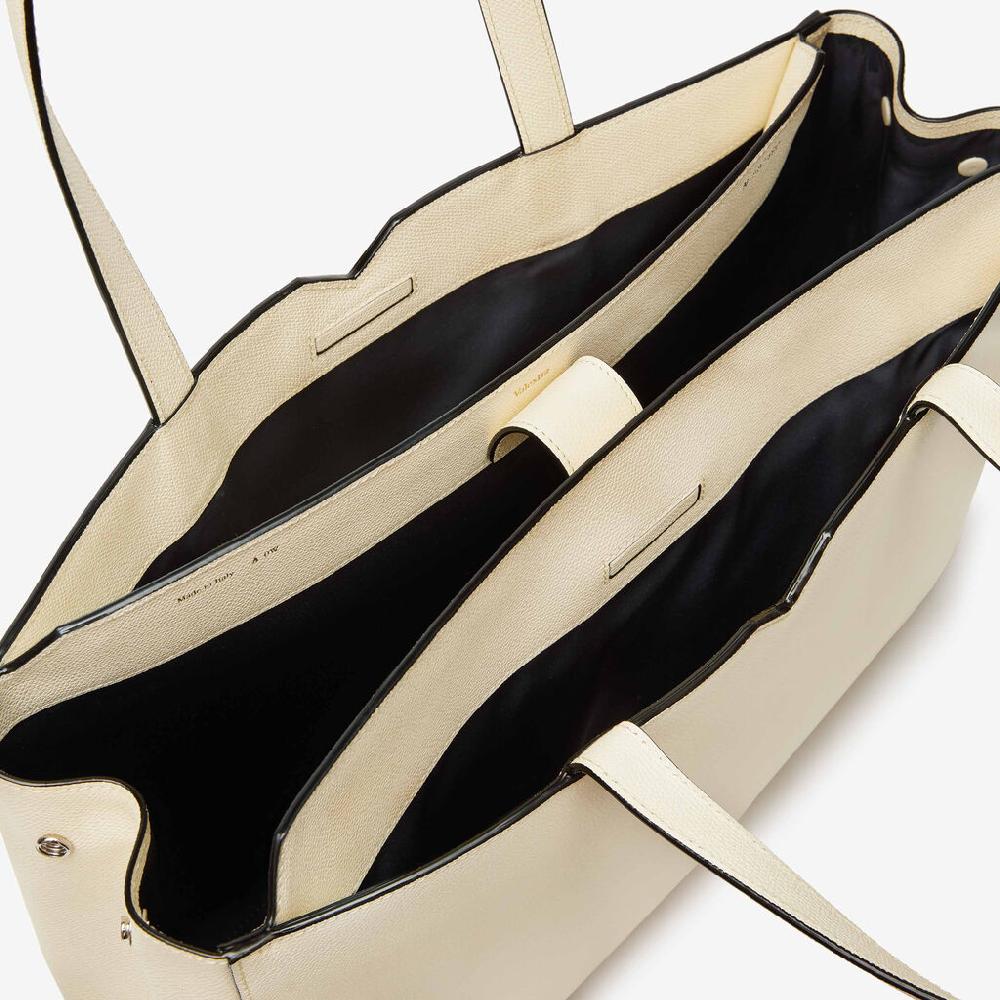 Valextra Shopping bag orizzontale da Uomo in Pelle Bianca | Valextra V-Line 2025