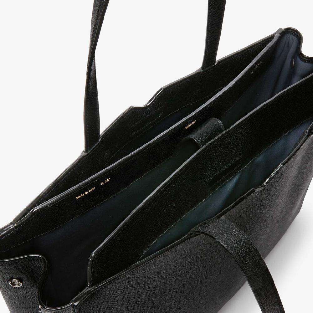 Valextra Shopping bag orizzontale da Uomo in Pelle Nera | Valextra V-Line In Linea