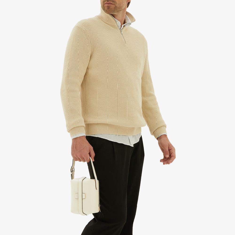 Valextra Borsa a mano Mini in Pelle Bianca | Valextra Tric Trac Negozi Online