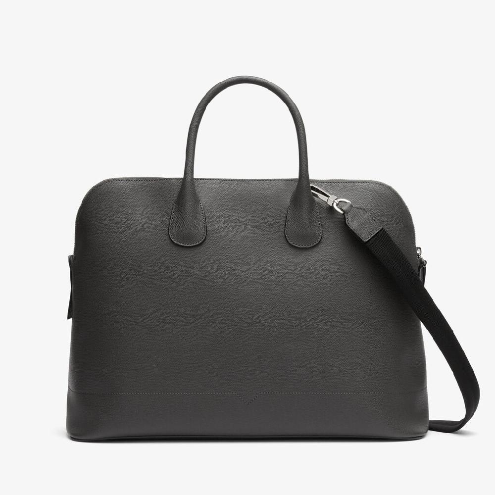 Valextra Tote bag con tracolla in Pelle Grigia | Valextra My Logo Sconto