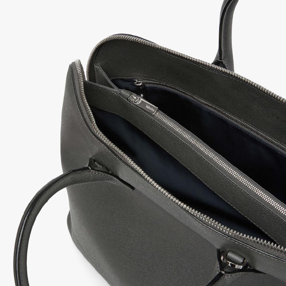 Valextra Tote bag con tracolla in Pelle Grigia | Valextra My Logo Sconto