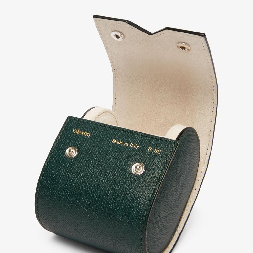 Valextra Porta orologio singolo di Lusso in Pelle Verde | Valextra V-Line Offerta