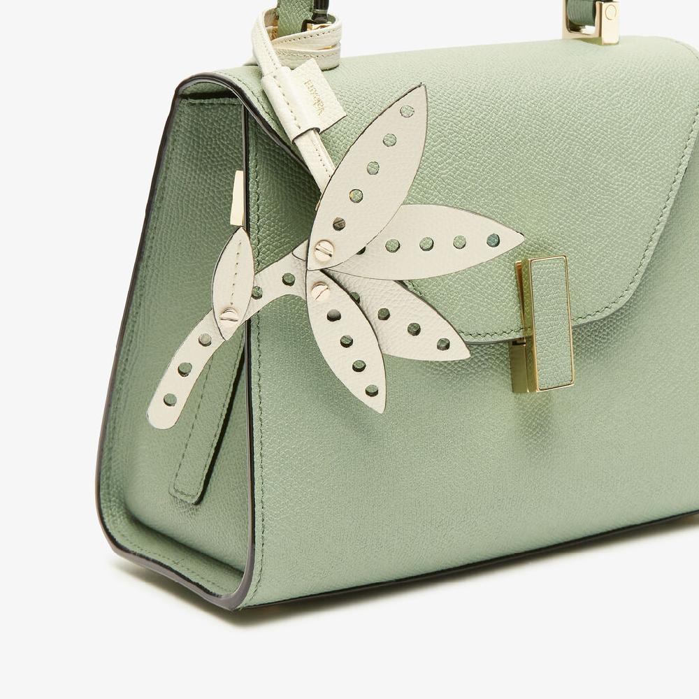 Valextra Charm Engineering Beauty Fiore | Pelle di vitello Millepunte | Bianco Pergamena | Valextra Outlet