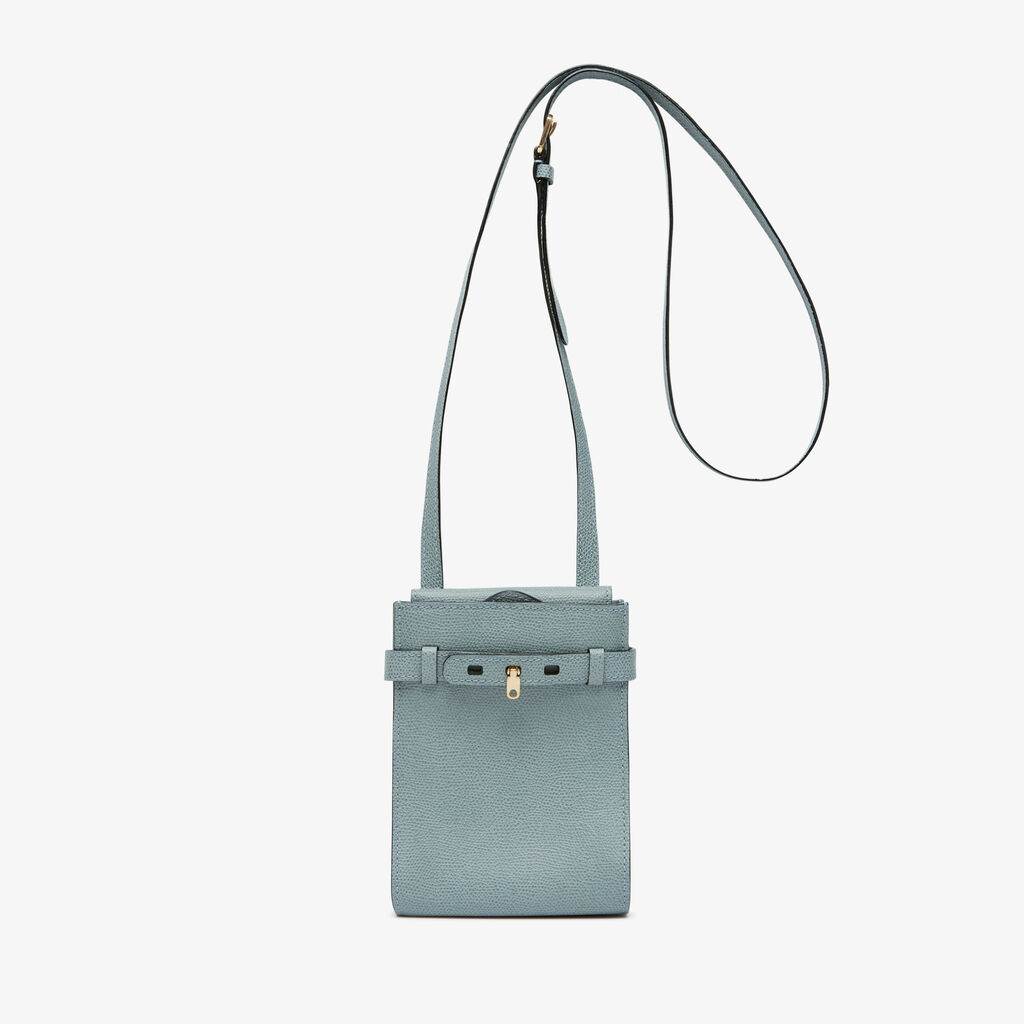 Valextra Borsa a tracolla Micro in Pelle Blu | Valextra Brera Vendita Calda