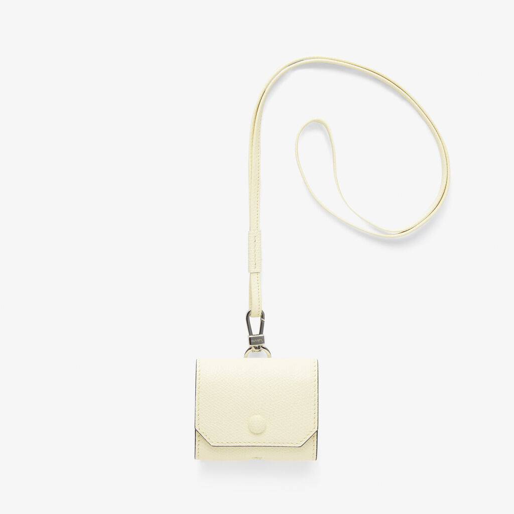 Valextra Porta Airpods Pro con Tracolla in Pelle Bianca | Valextra Vendita Economica