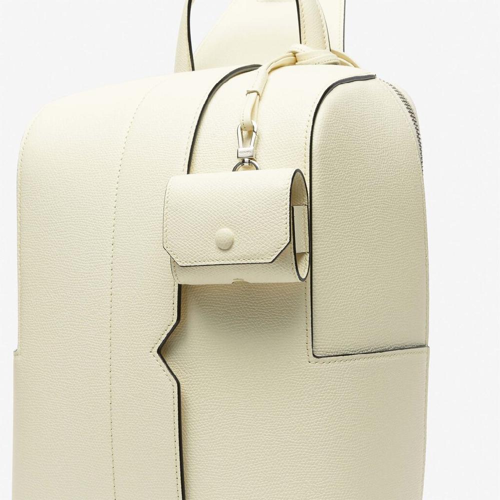 Valextra Porta Airpods Pro con Tracolla in Pelle Bianca | Valextra Vendita Economica