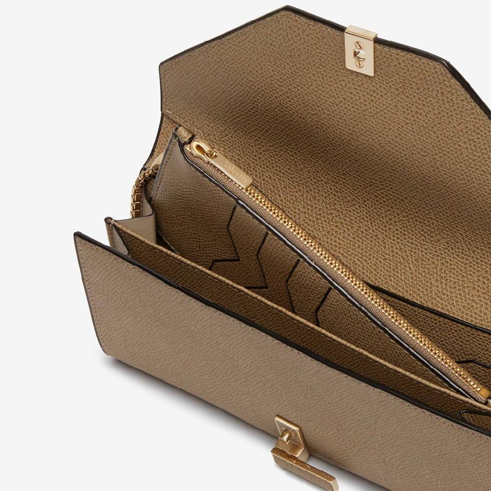 Valextra Portafoglio Iside continental | Pelle di vitello Millepunte | Marrone Tortora | Valextra Nuova
