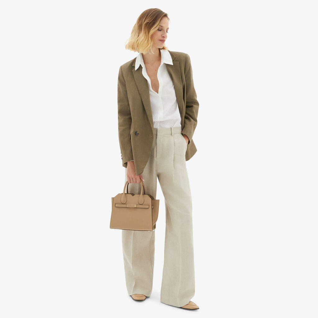 Valextra Borsa a mano da Donna in Pelle Beige di Lusso | Valextra Italia