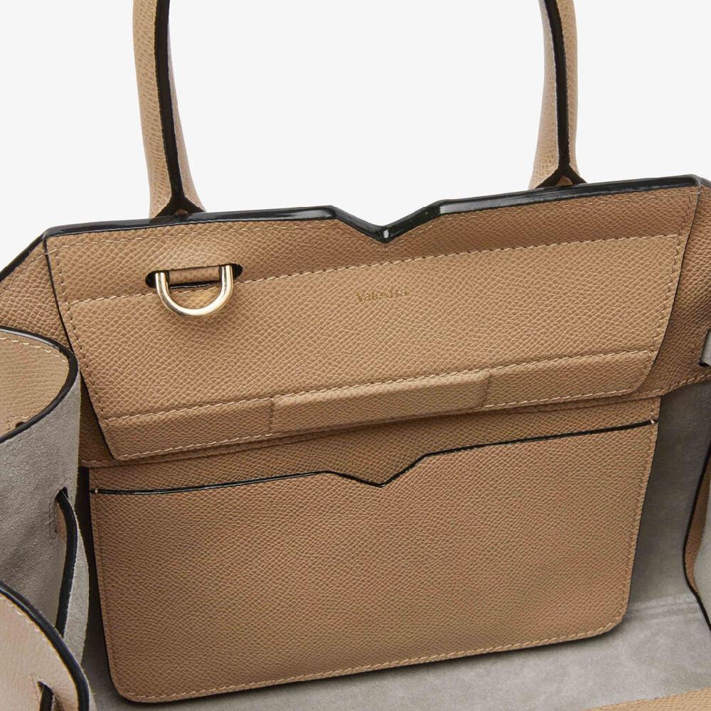 Valextra Borsa a mano da Donna in Pelle Beige di Lusso | Valextra Italia