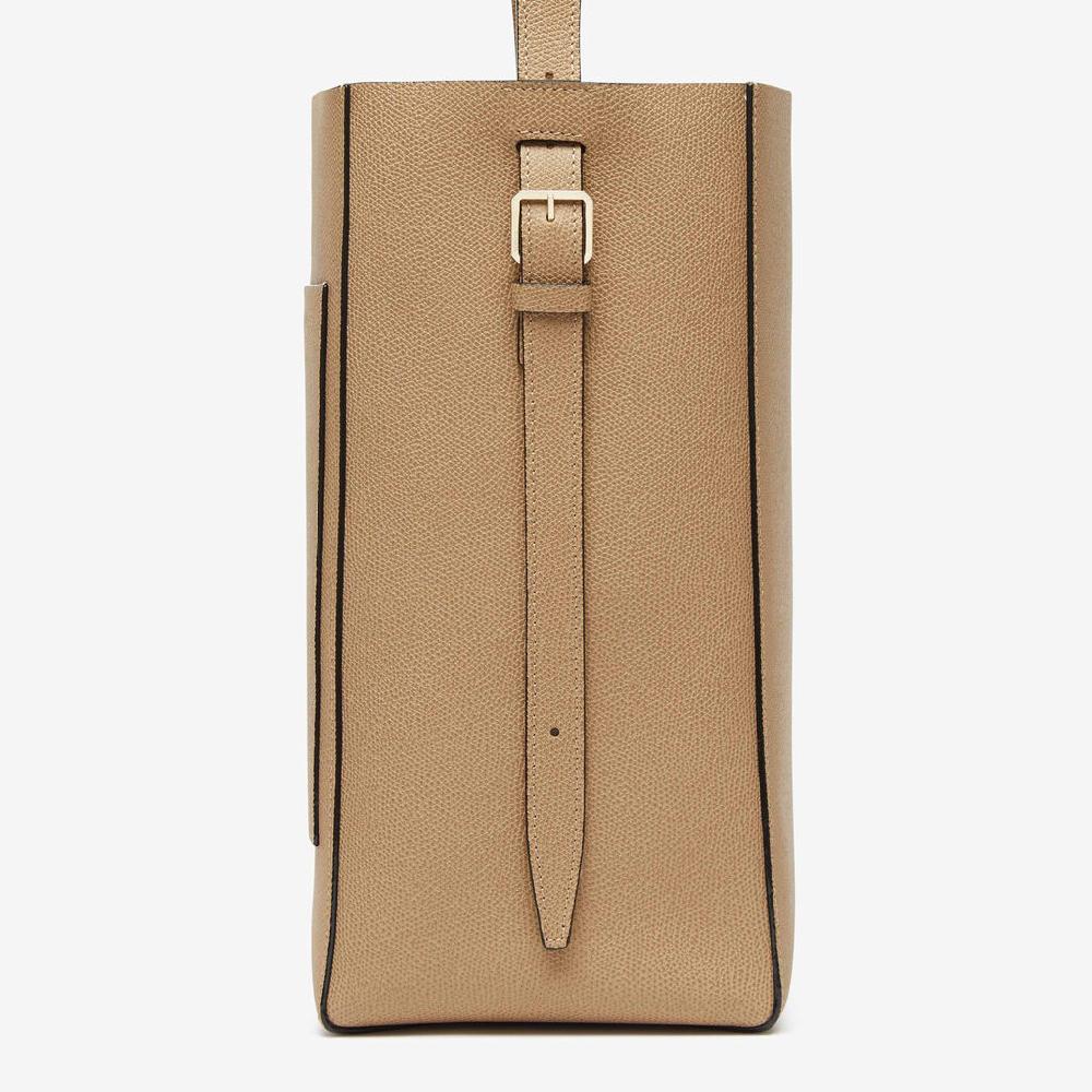 Valextra Borsa a secchiello da Donna in Pelle Beige | Valextra Soft Qualità