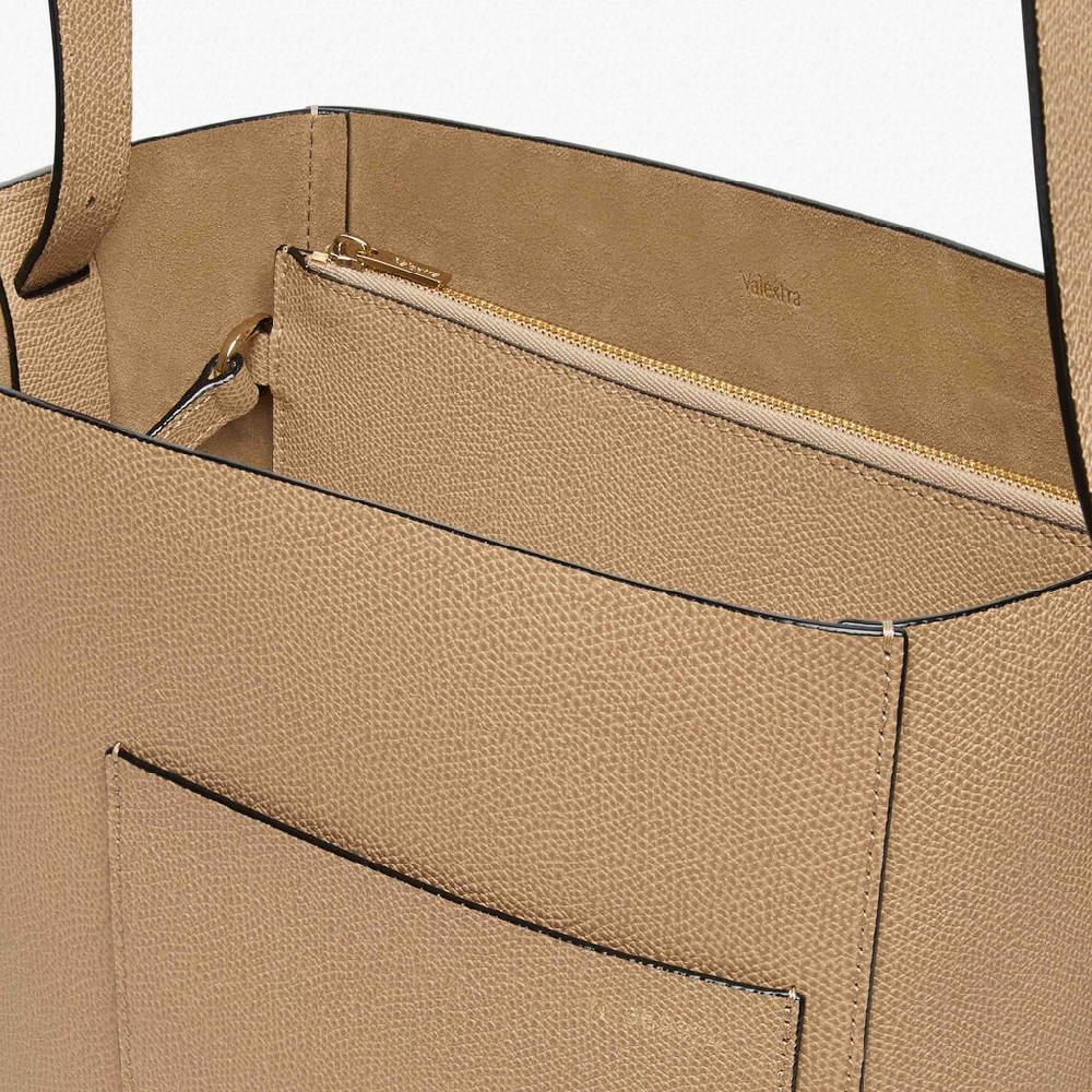 Valextra Borsa a secchiello da Donna in Pelle Beige | Valextra Soft Qualità