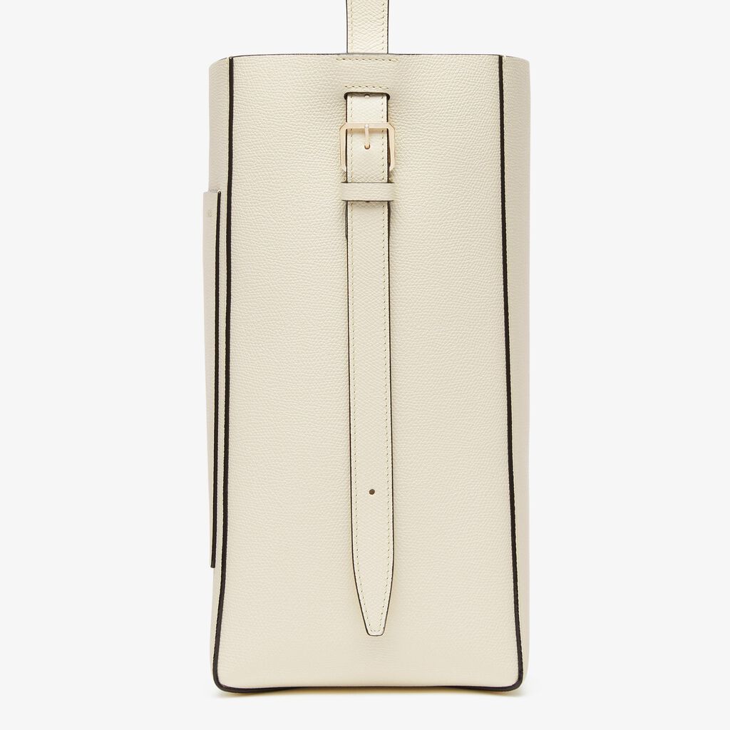 Valextra Borsa a secchiello da Donna Media in Pelle Bianca | Valextra Soft Vendita