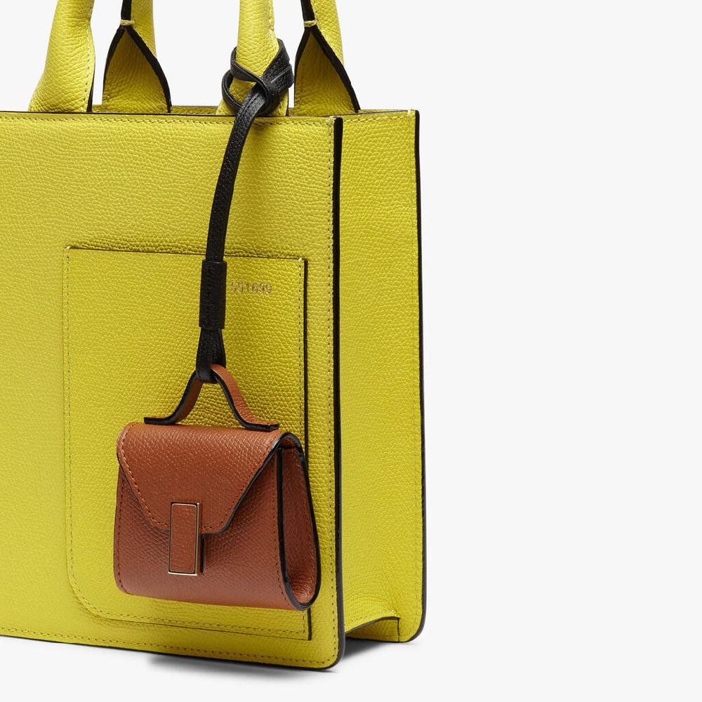 Valextra Charm per borsa da Donna in Pelle Marrone | Valextra Iside Spedizione Gratuita