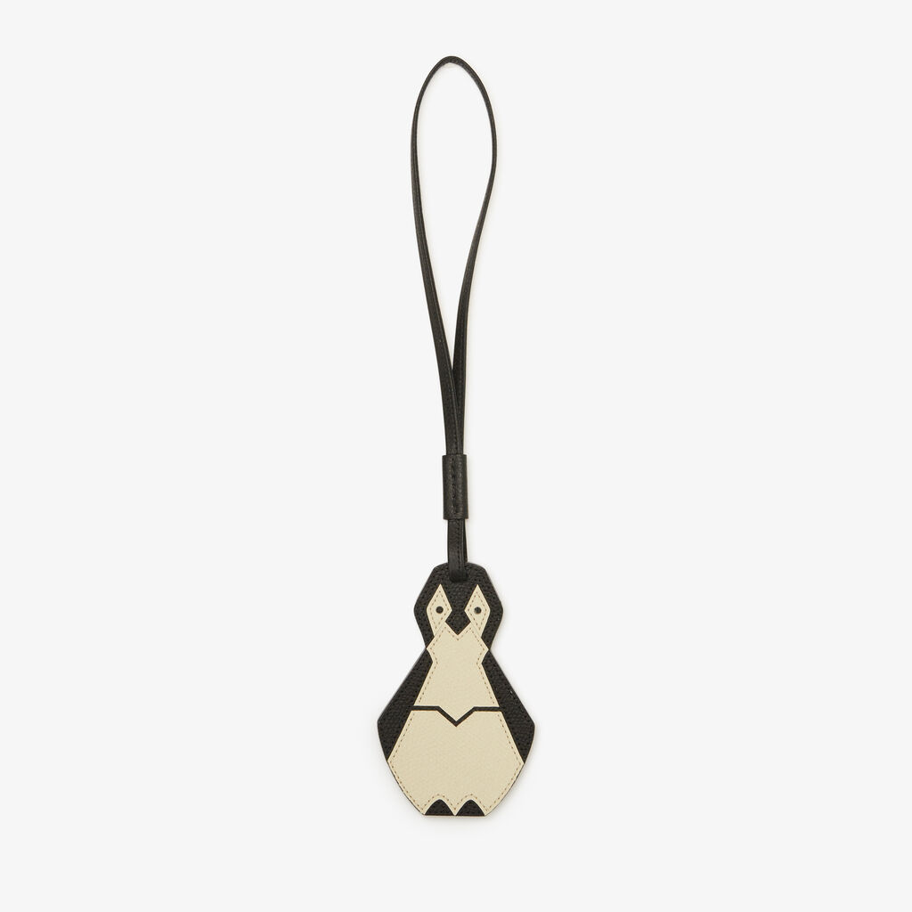 Valextra Charm per borsa Pinguino in Pelle Bianca e Nera | Valextra Acquista Ora