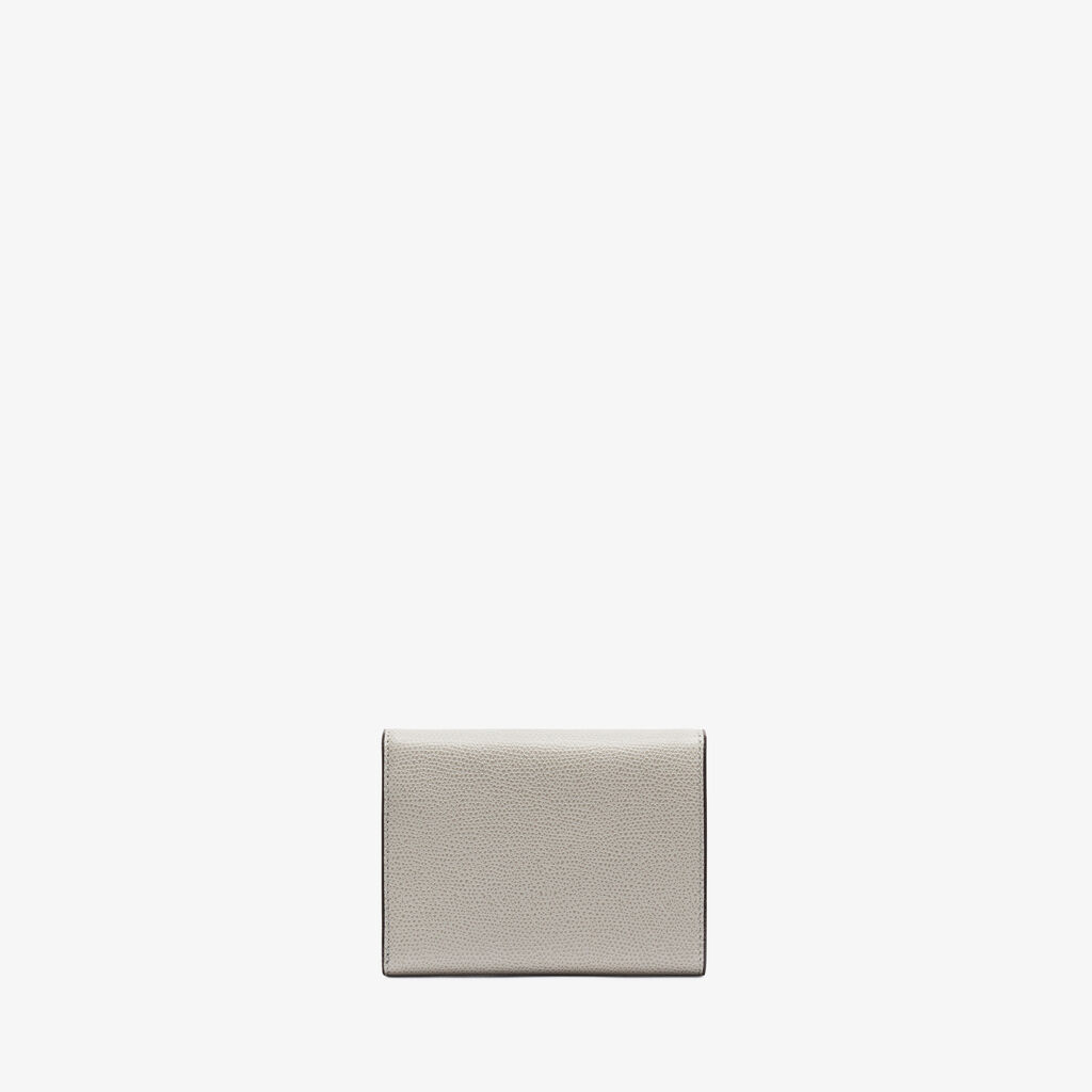 Valextra Portafoglio Iside Trifold | Pelle di vitello Millepunte | Grigio Cenere | Valextra Shopping Online