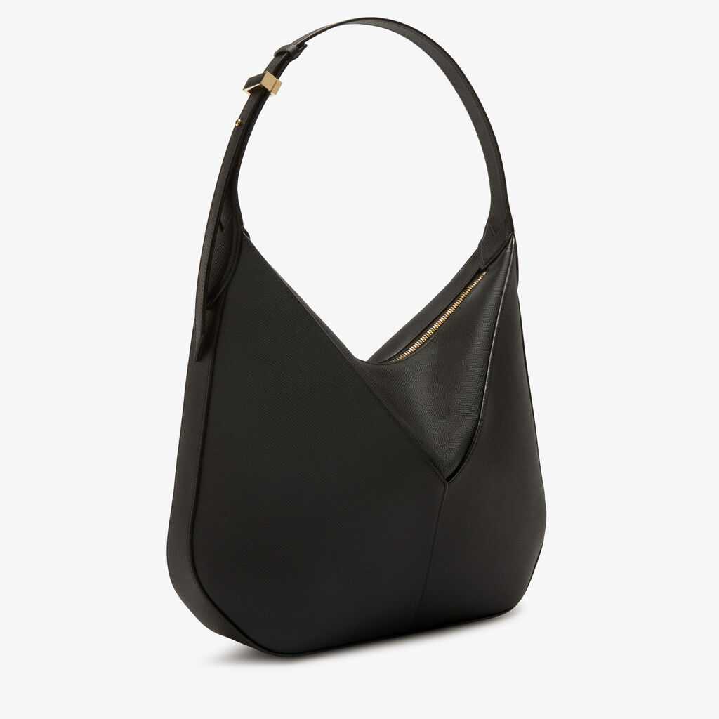 Valextra Borsa a tracolla hobo da Donna in Pelle Nera | Valextra Vivi Sconto