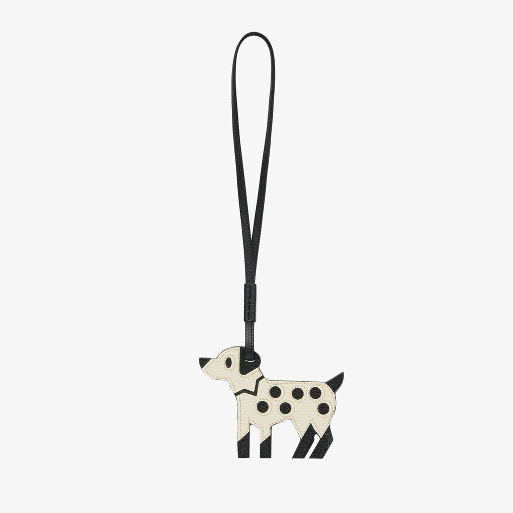 Valextra Charm cagnolino di Lusso in Pelle Bianca e Nera | Valextra