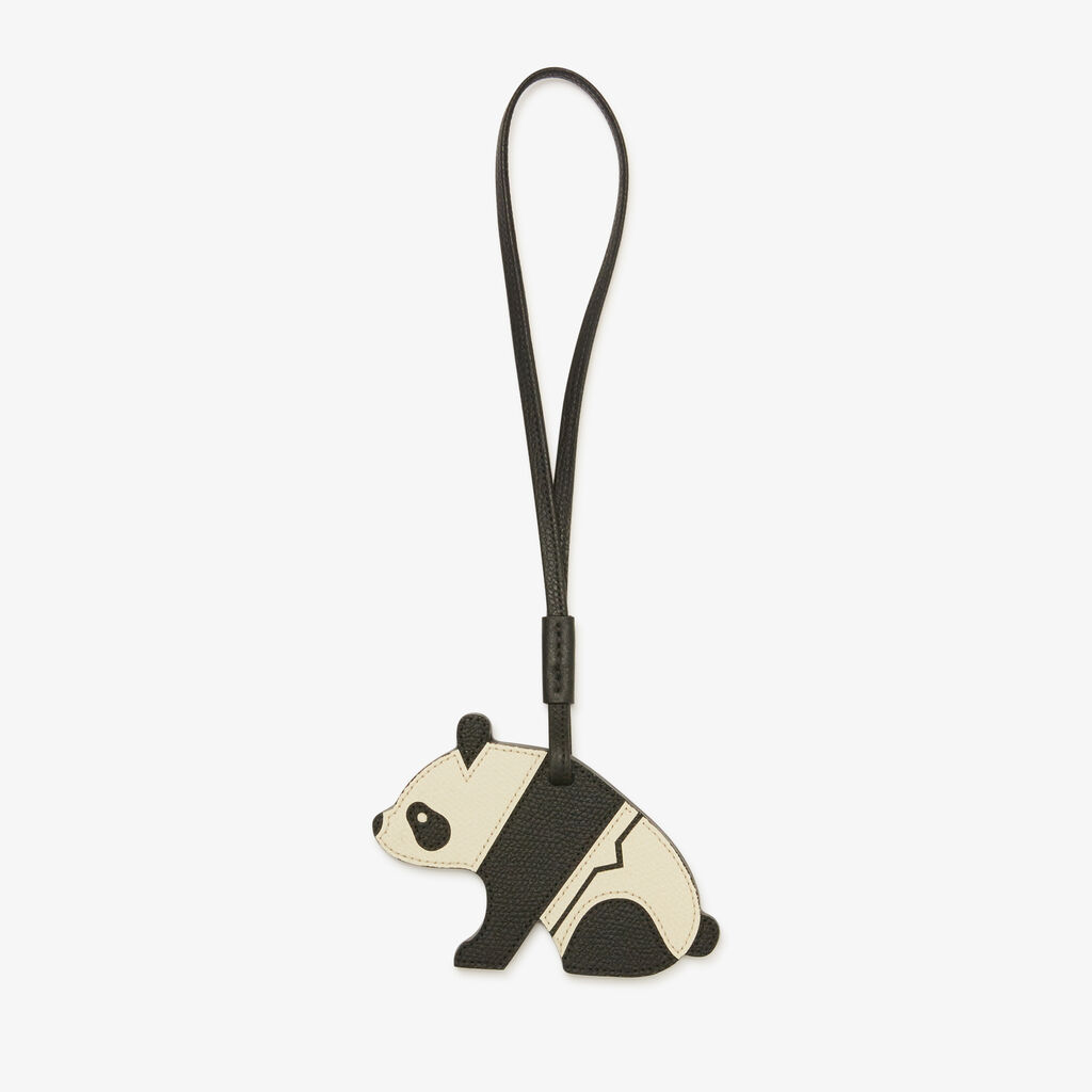 Valextra Charm per borsa Panda in Pelle Bianca e Nera | Valextra Online