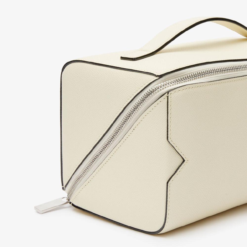 Valextra Beauty case da Donna di Lusso in Pelle Bianca | Valextra V-Line Outlet