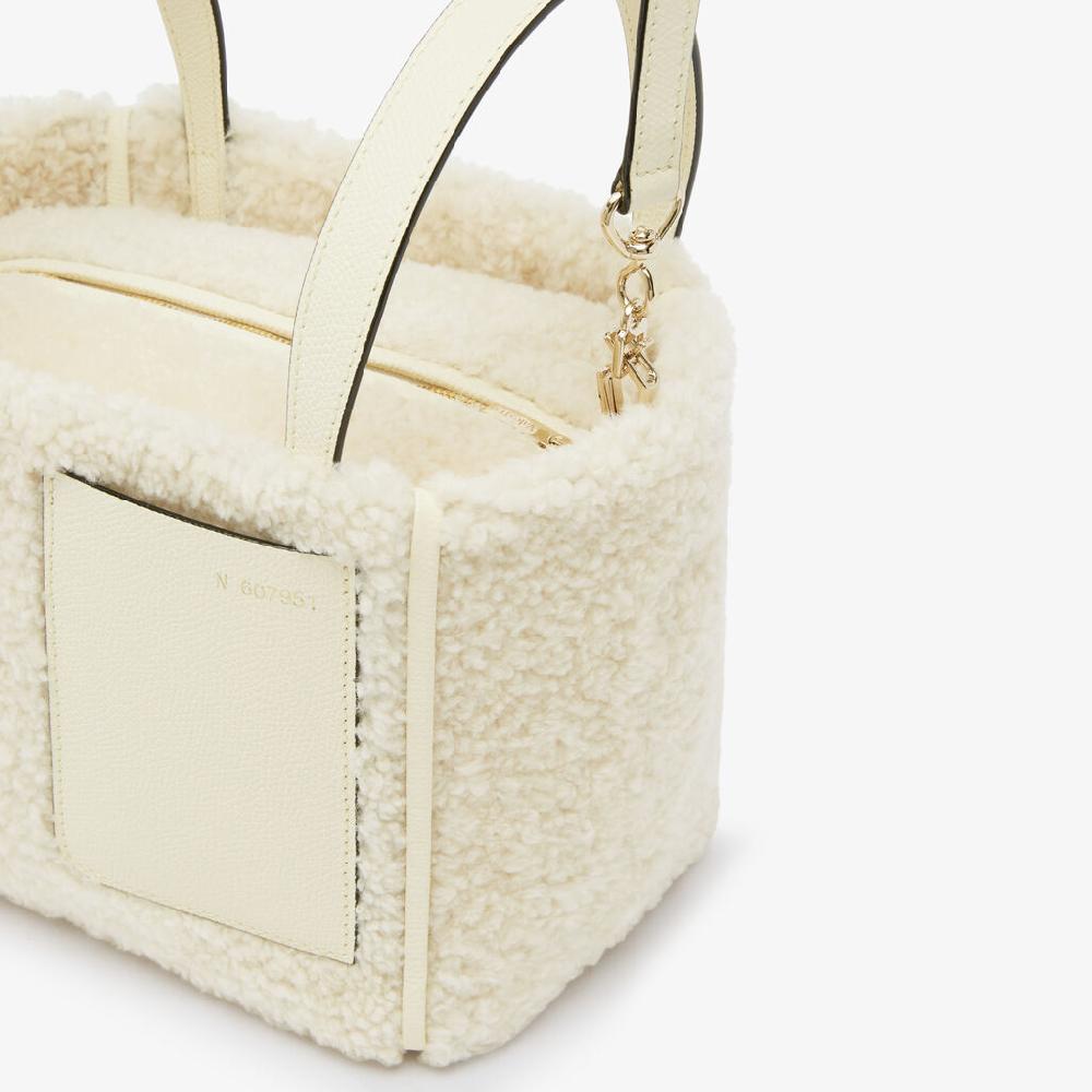 Valextra BORSA SECCHIELLO MINI CON TRACOLLA MONTONE/VITELLO VS ORO CHIARO Vendita Calda