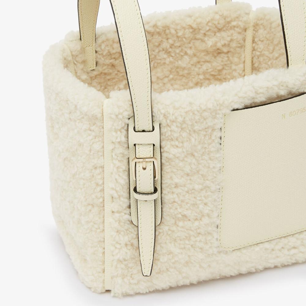 Valextra BORSA SECCHIELLO MINI CON TRACOLLA MONTONE/VITELLO VS ORO CHIARO Vendita Calda