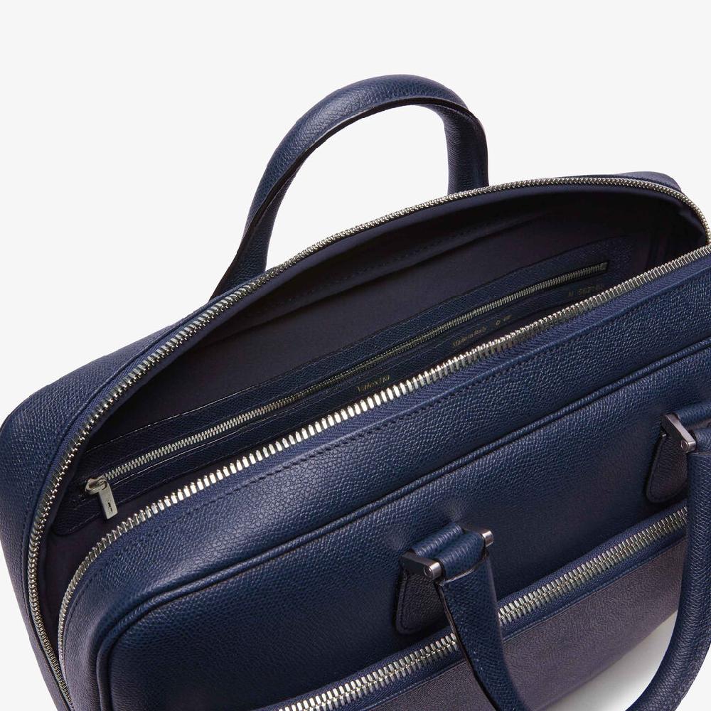 Valextra Borsa business Media in Pelle Blu | Valextra Avietta Nuova