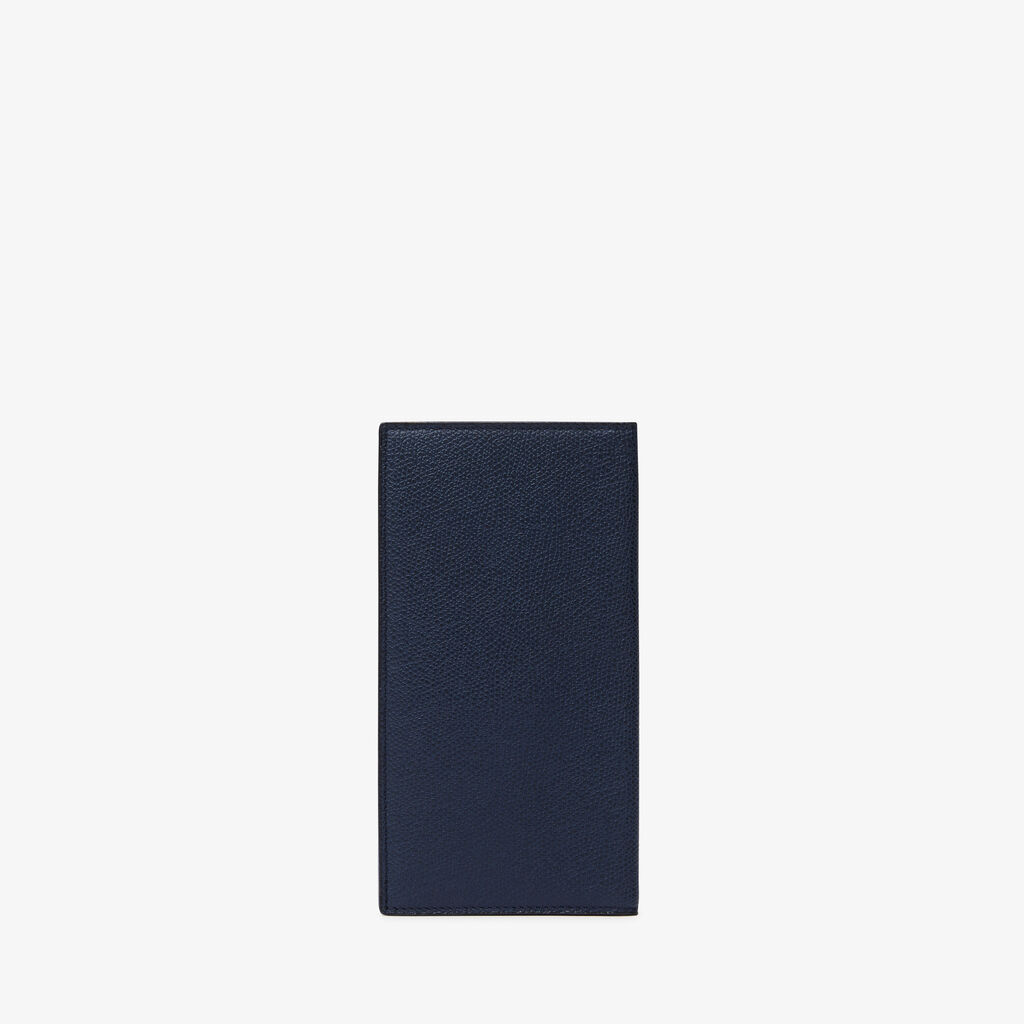 Valextra Portafoglio verticale bifold di Lusso in Pelle Blu | Valextra 2025
