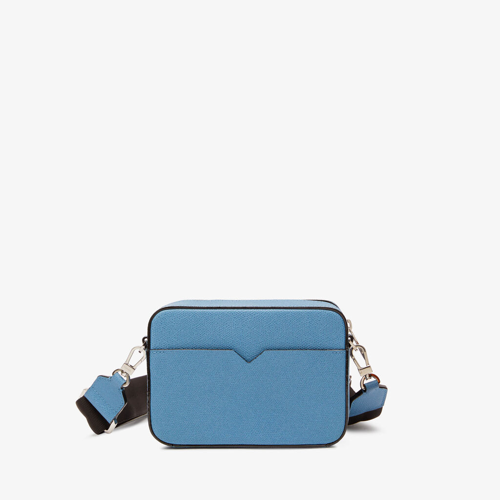 Valextra Borsa a tracolla Uomo di Lusso in Pelle Azzurra | Valextra V-Line Nuovo