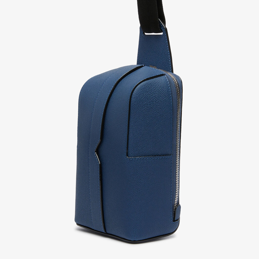 Valextra Zaino monospalla Uomo in Pelle Blu Zaffiro | Valextra V-Line Qualità